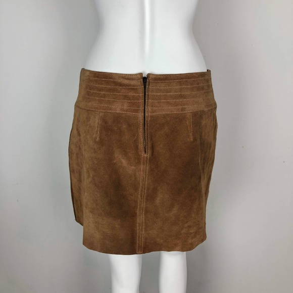 Free People Modern Love Cow Suede Mini Skirt Brown - Picture 8 of 8